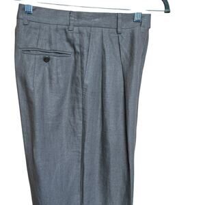 INCOTEX Venezia 1951 Size 40 Flare High Waisted Trousers 100% Linen Wide Legs